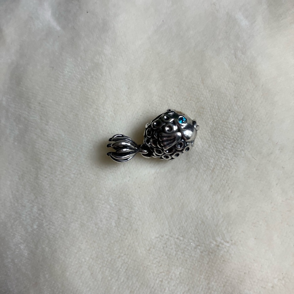 Pandora dangle fish charm topaz